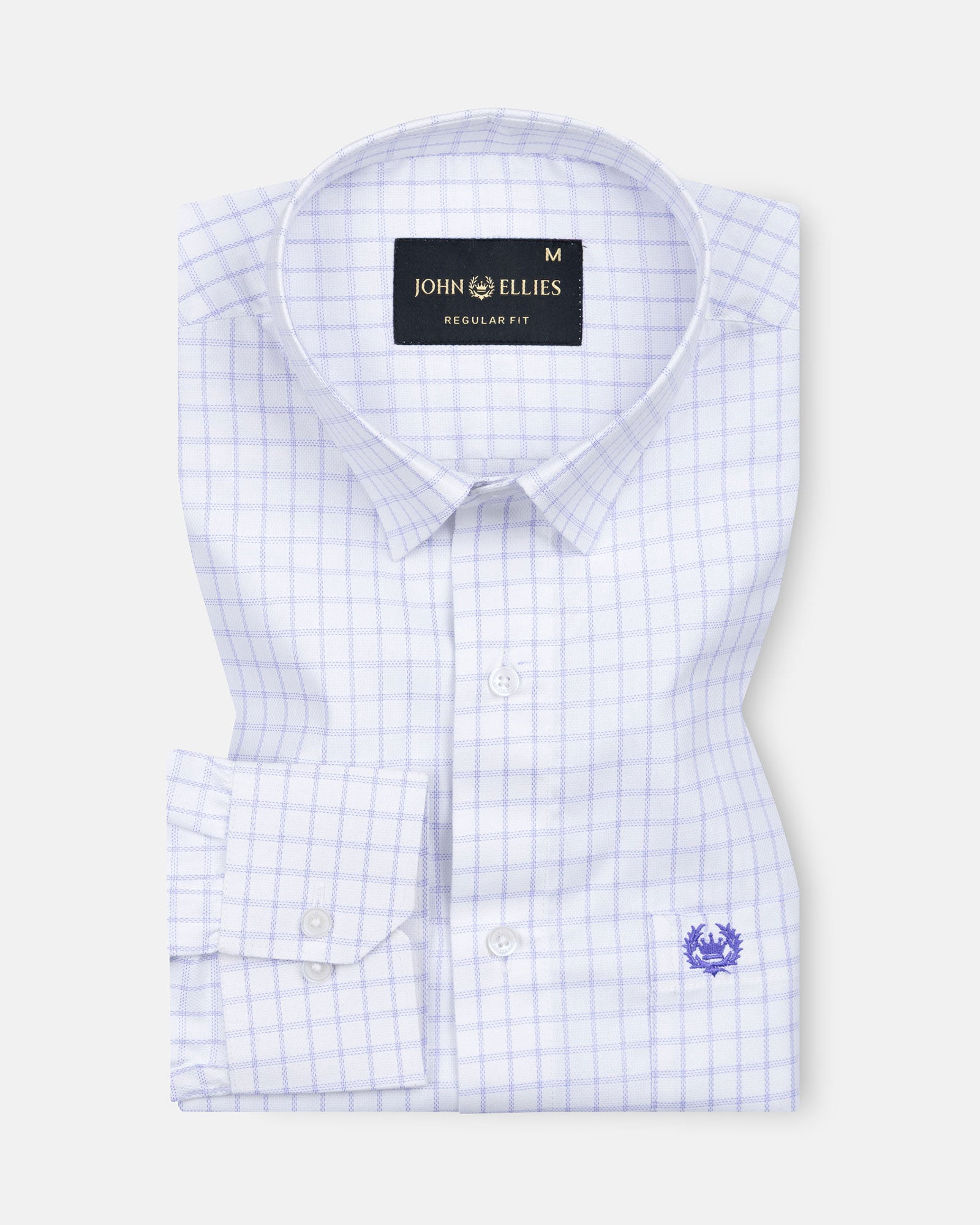 Quens Navy Blue Check Textured Shirt - John Ellies