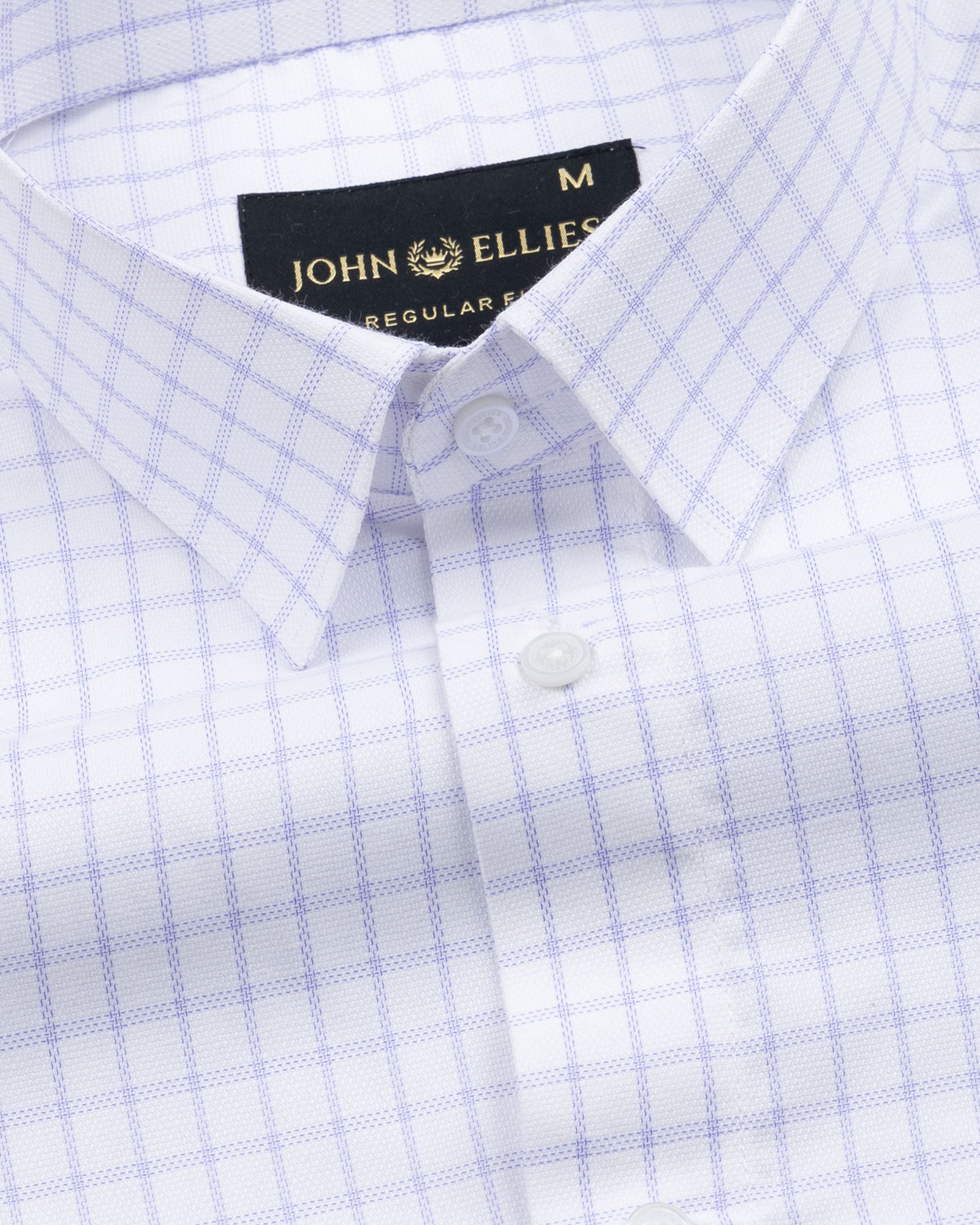 Quens Navy Blue Check Textured Shirt - John Ellies