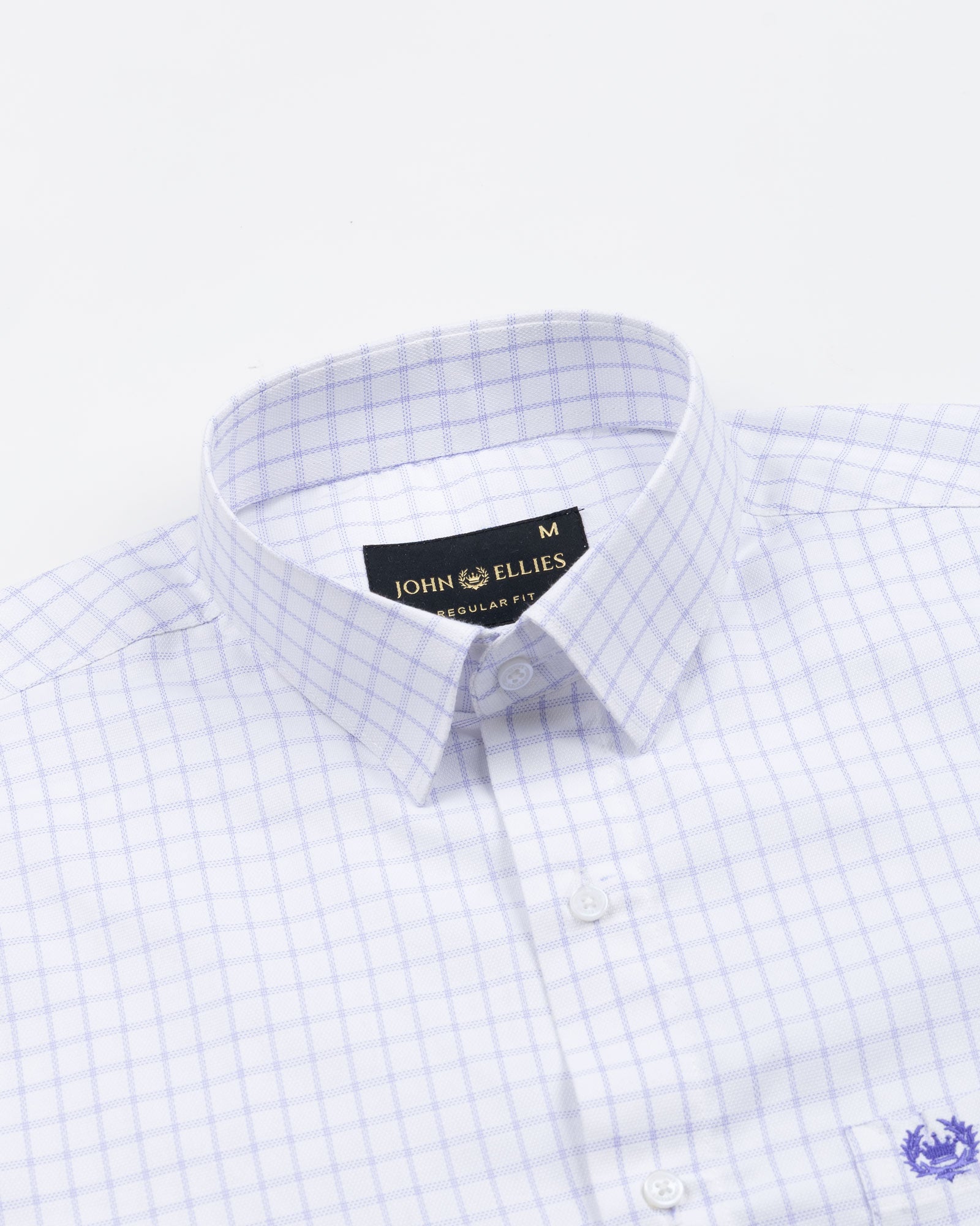 Quens Navy Blue Check Textured Shirt - John Ellies