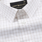 Quens Brown Check Textured Shirt - John Ellies