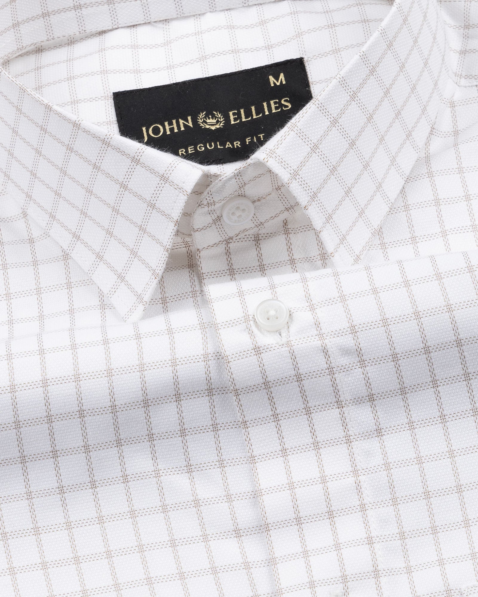 Quens Brown Check Textured Shirt - John Ellies