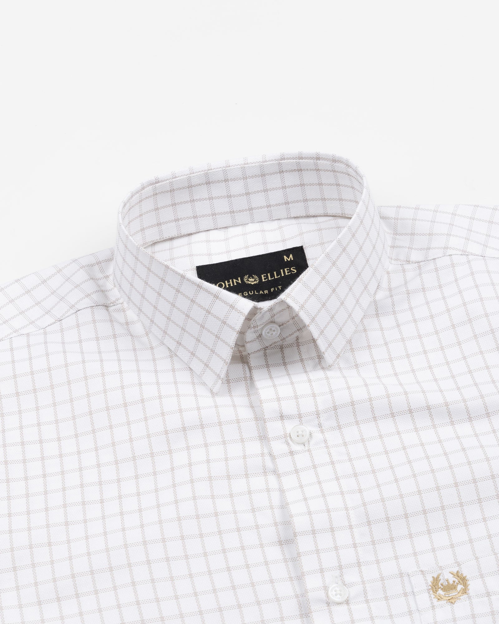 Quens Brown Check Textured Shirt - John Ellies