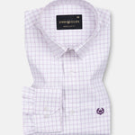 Quens Purple Check Textured Shirt - John Ellies
