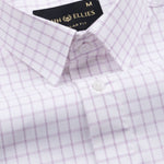 Quens Purple Check Textured Shirt - John Ellies