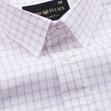 Quens Purple Check Textured Shirt - John Ellies