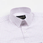 Quens Purple Check Textured Shirt - John Ellies