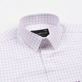 Quens Purple Check Textured Shirt - John Ellies