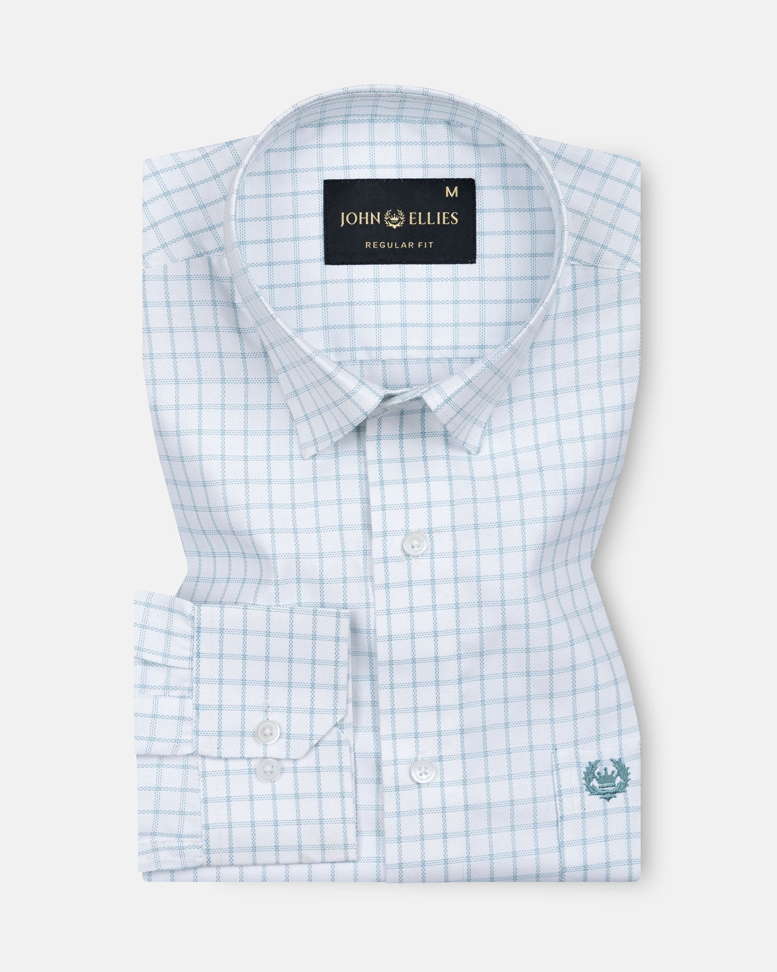 Quens Green Check Textured Shirt - John Ellies