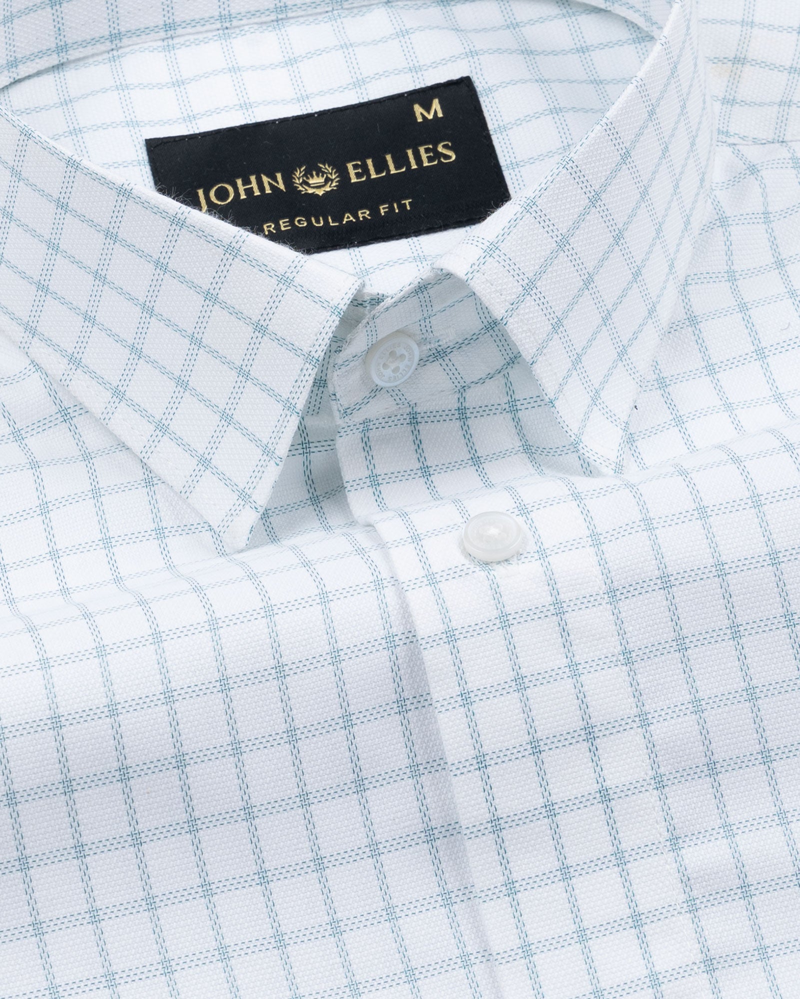 Quens Green Check Textured Shirt - John Ellies