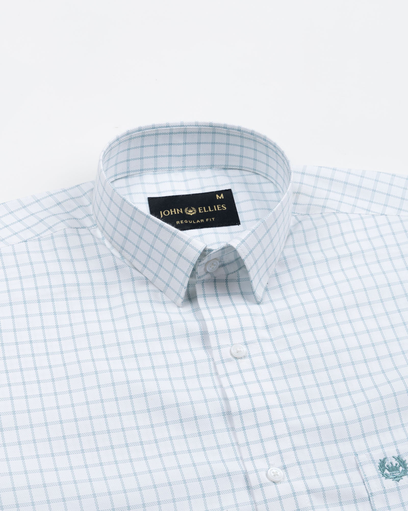 Quens Green Check Textured Shirt - John Ellies