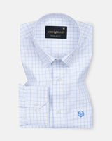 Quens Blue Check Textured Shirt