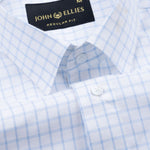 Quens Blue Check Textured Shirt - John Ellies