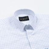 Quens Blue Check Textured Shirt - John Ellies