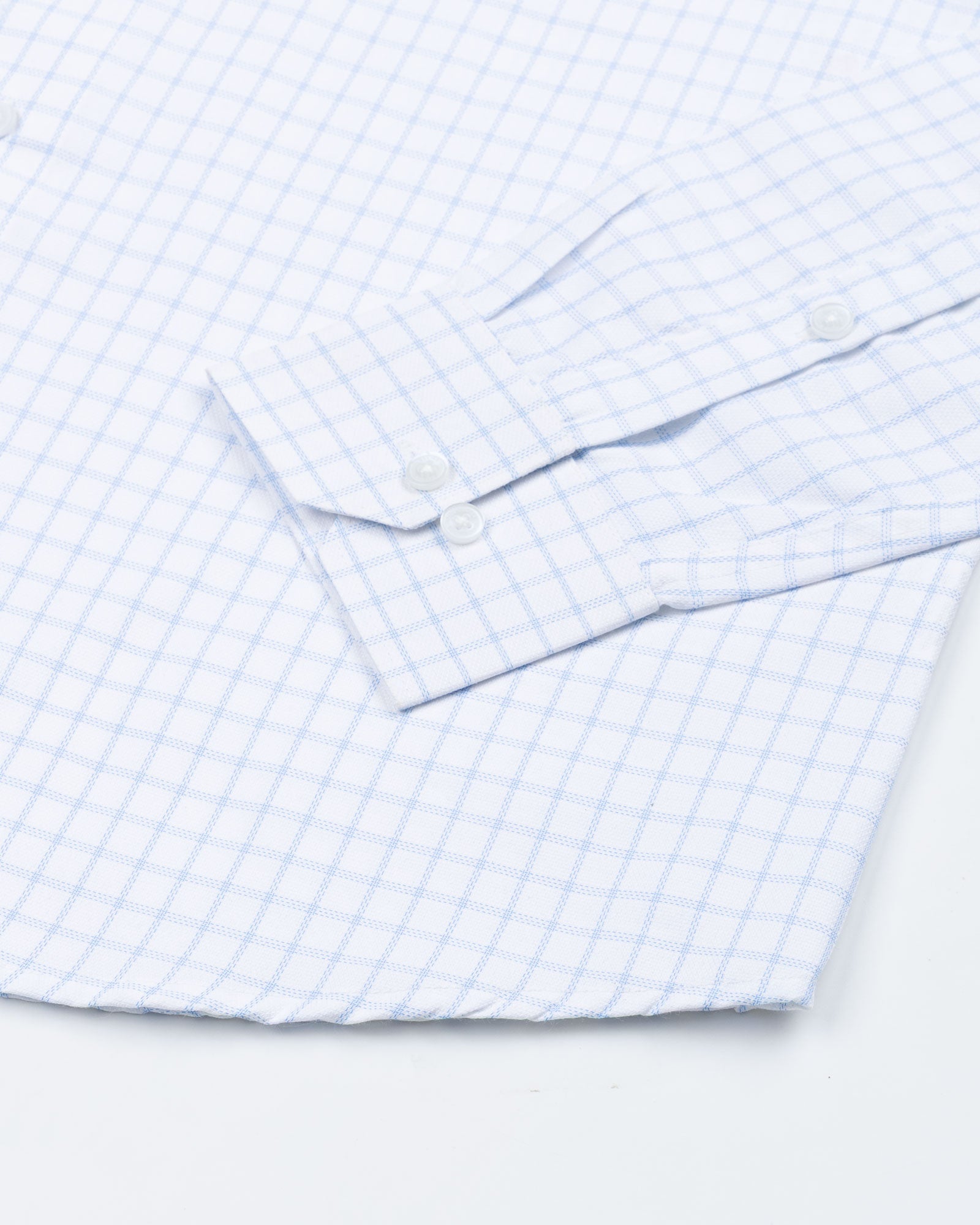 Quens Blue Check Textured Shirt - John Ellies