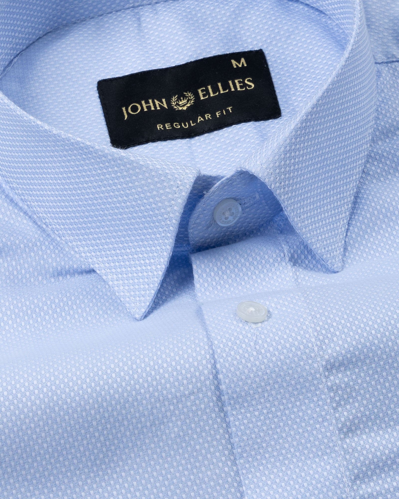 Mezock Blue Plain Textured Cotton Shirt - John Ellies