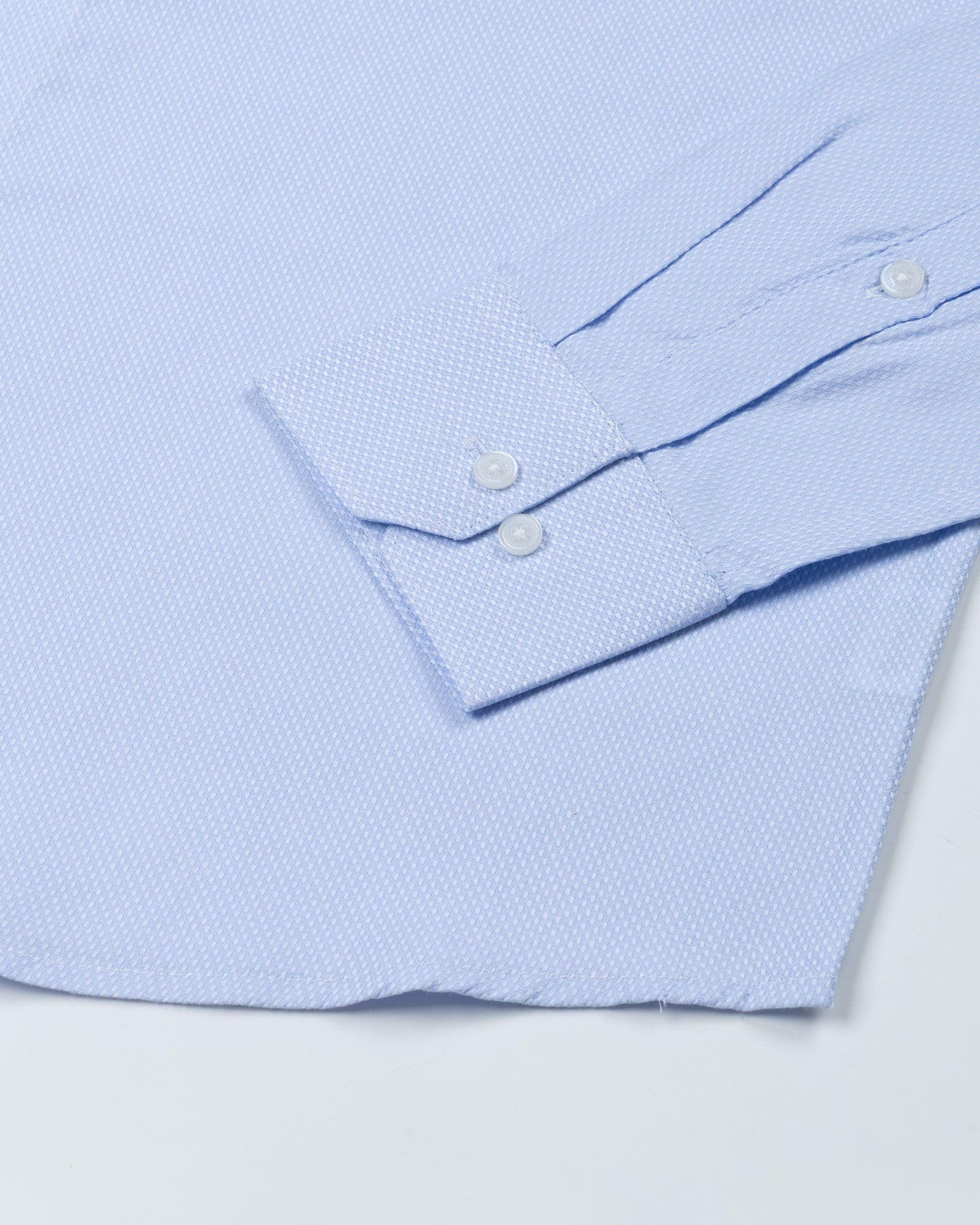 Mezock Blue Plain Textured Cotton Shirt - John Ellies