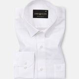 Mezock White Plain Textured Cotton Shirt - John Ellies