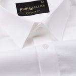 Mezock White Plain Textured Cotton Shirt - John Ellies