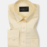 Mezock Yellow Plain Textured Cotton Shirt - John Ellies