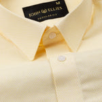 Mezock Yellow Plain Textured Cotton Shirt - John Ellies