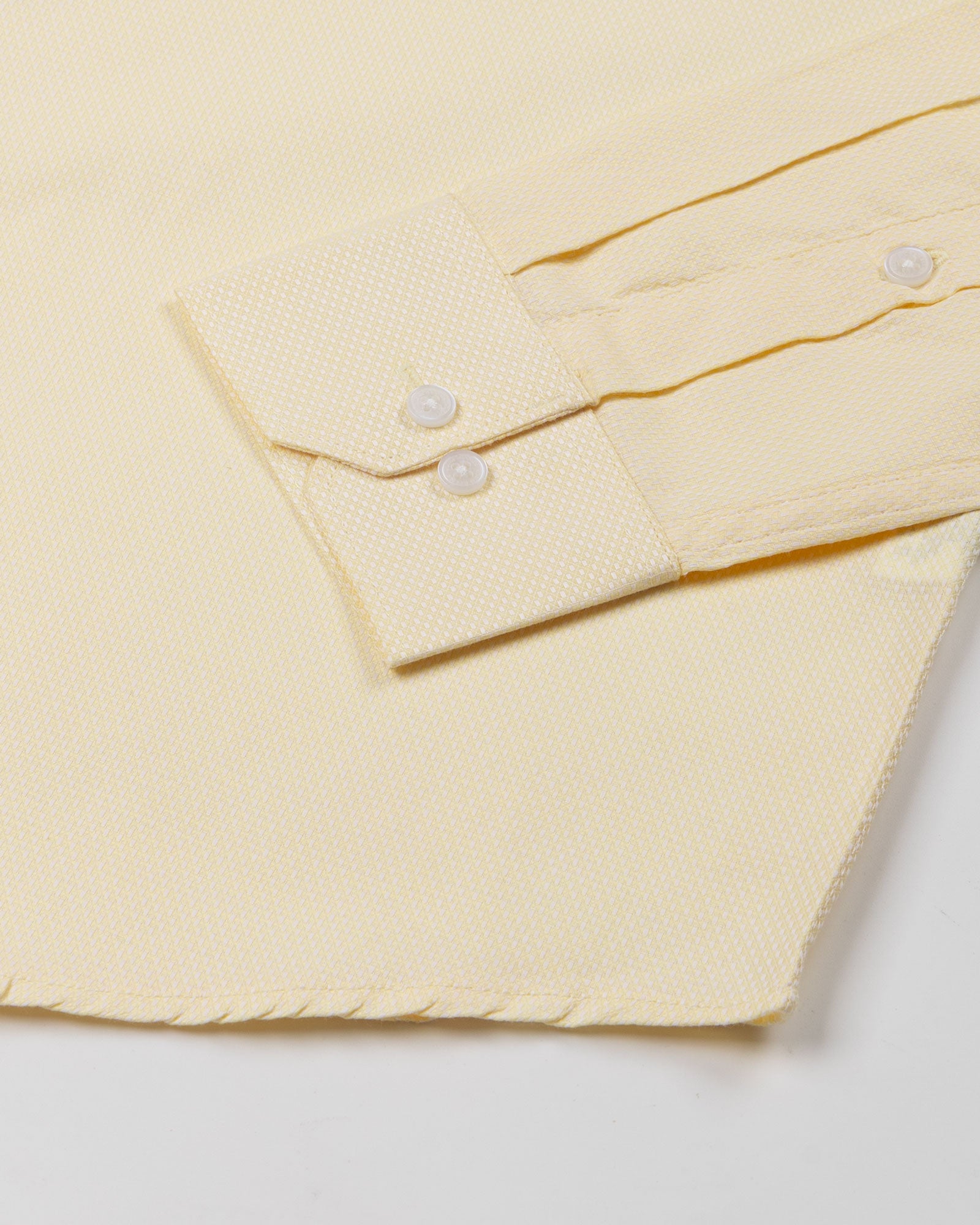 Mezock Yellow Plain Textured Cotton Shirt - John Ellies