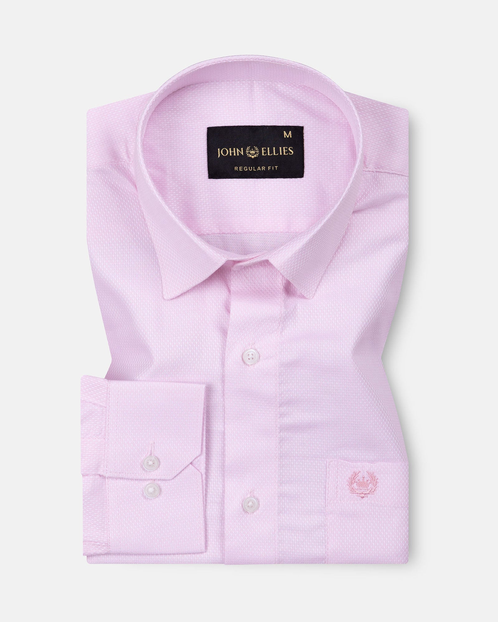 Mezock Pink Plain Textured Cotton Shirt - John Ellies