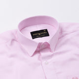 Mezock Pink Plain Textured Cotton Shirt - John Ellies