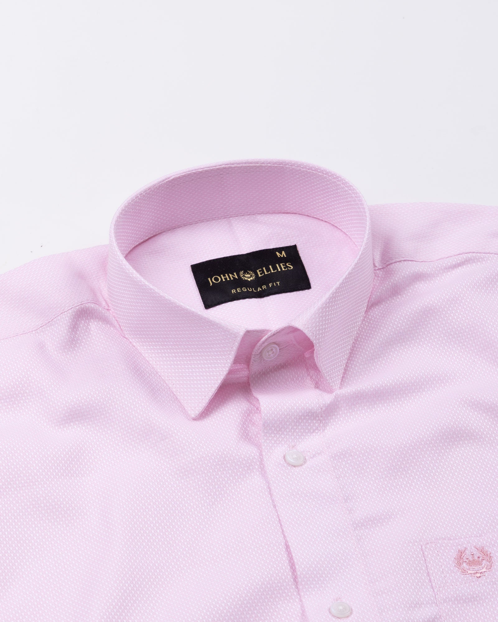 Mezock Pink Plain Textured Cotton Shirt - John Ellies