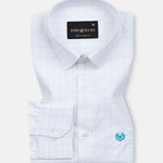 Juster Cyan Check Textured Cotton Shirt - John Ellies