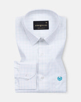 Juster Cyan Check Textured Cotton Shirt