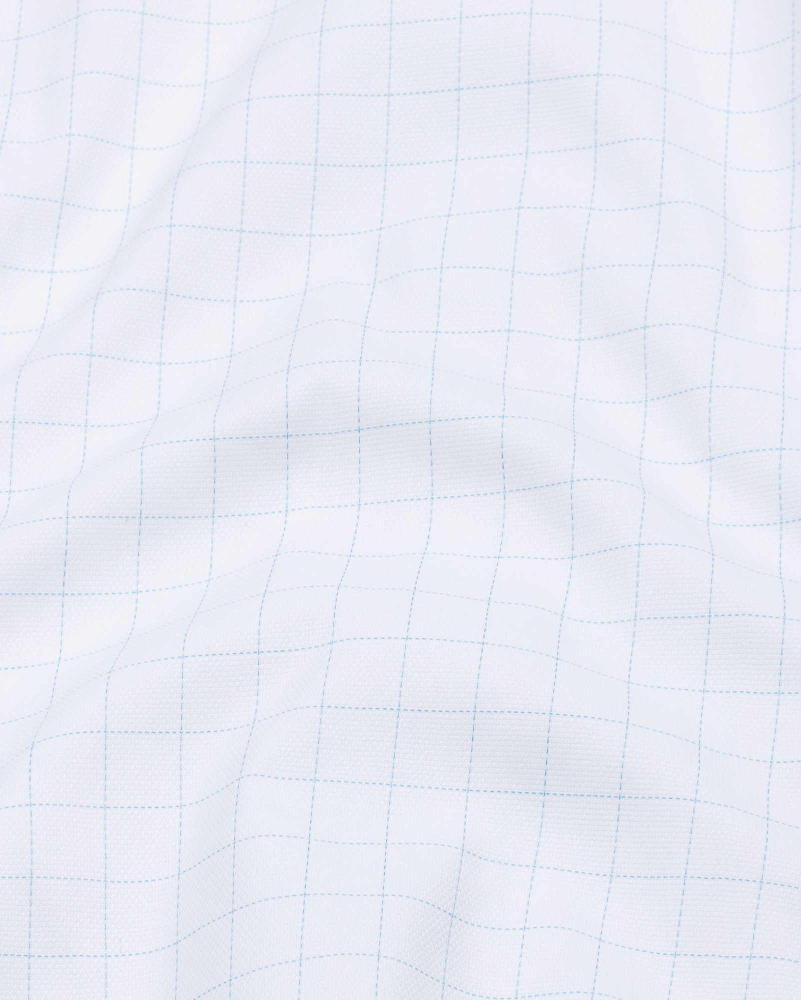 Juster Cyan Check Textured Cotton Shirt - John Ellies