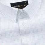 Juster Cyan Check Textured Cotton Shirt - John Ellies