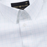 Juster Cyan Check Textured Cotton Shirt - John Ellies