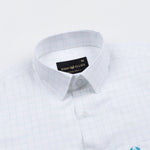 Juster Cyan Check Textured Cotton Shirt - John Ellies