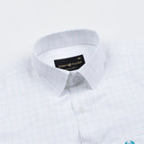 Juster Cyan Check Textured Cotton Shirt - John Ellies