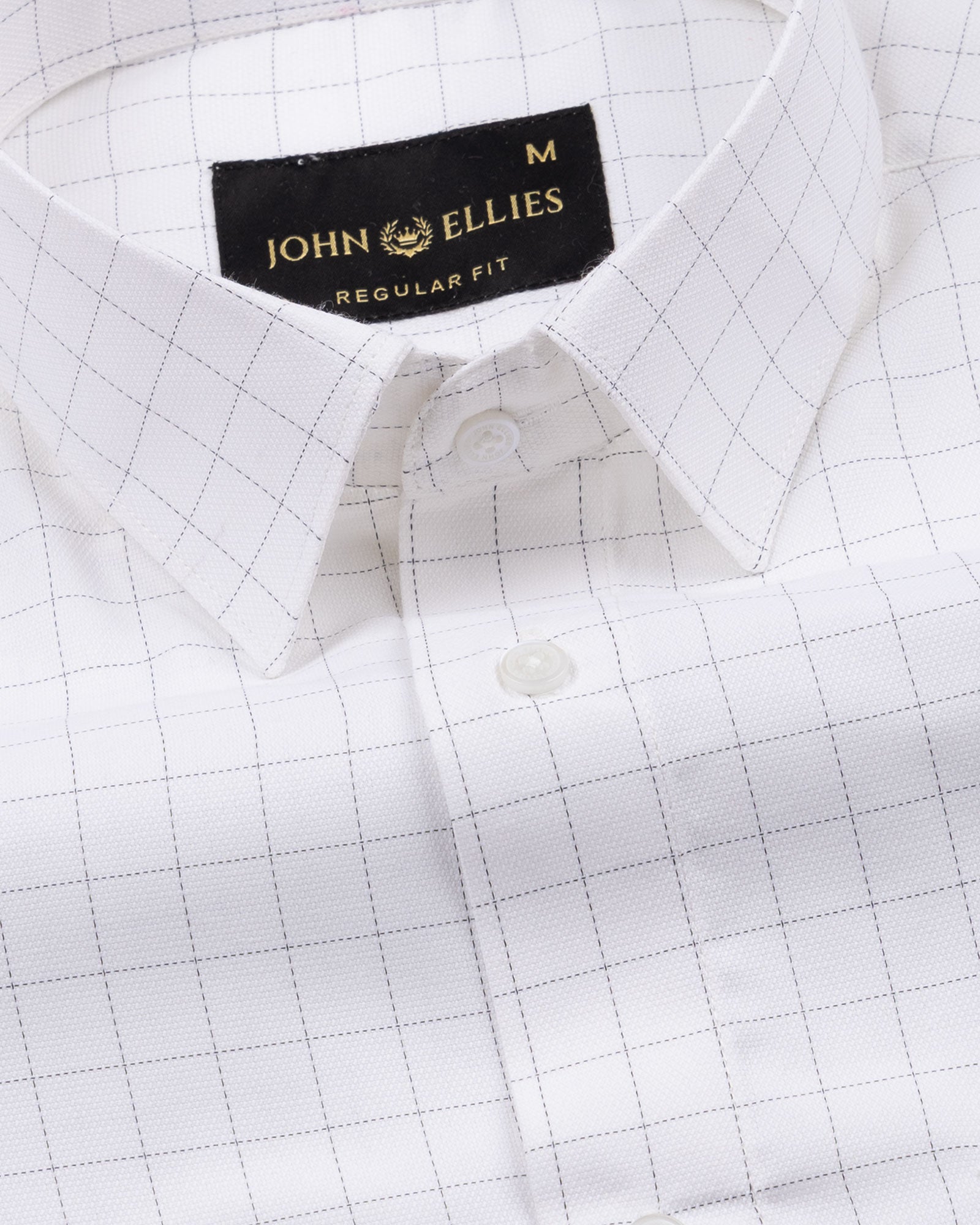 Juster Black Check Textured Cotton Shirt - John Ellies