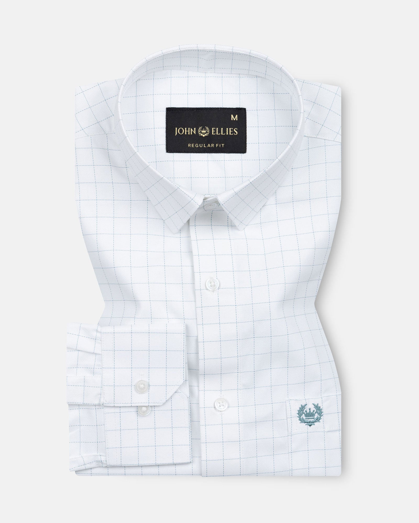 Juster Olive Check Textured Cotton Shirt - John Ellies