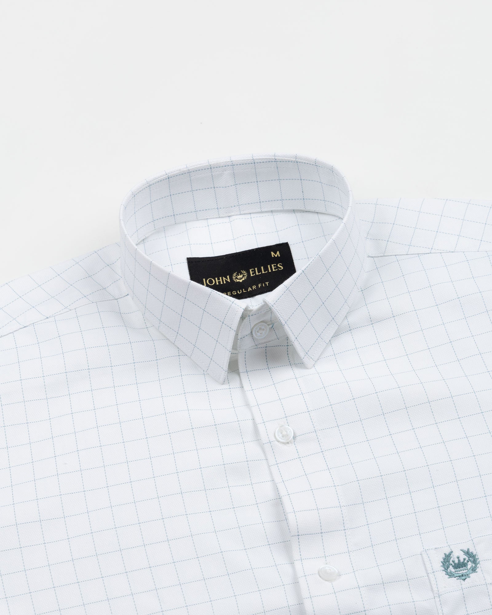 Juster Olive Check Textured Cotton Shirt - John Ellies
