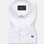 Juster Navy Blue Check Textured Cotton Shirt - John Ellies