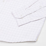 Juster Navy Blue Check Textured Cotton Shirt - John Ellies