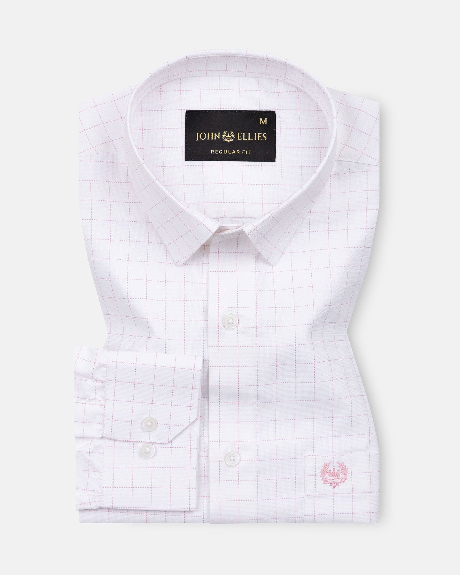 Juster Pink Check Textured Cotton Shirt - John Ellies