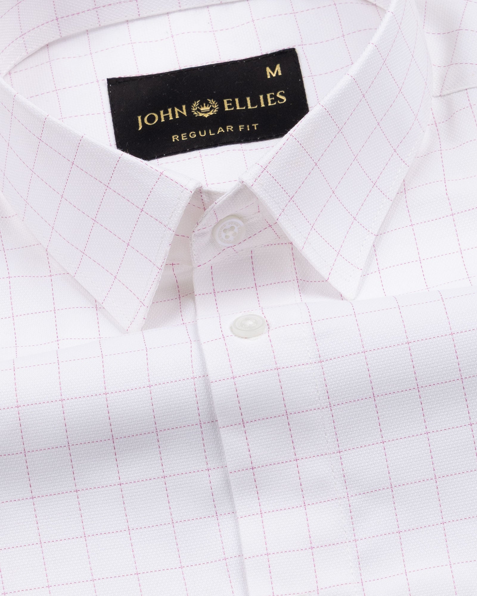 Juster Pink Check Textured Cotton Shirt - John Ellies