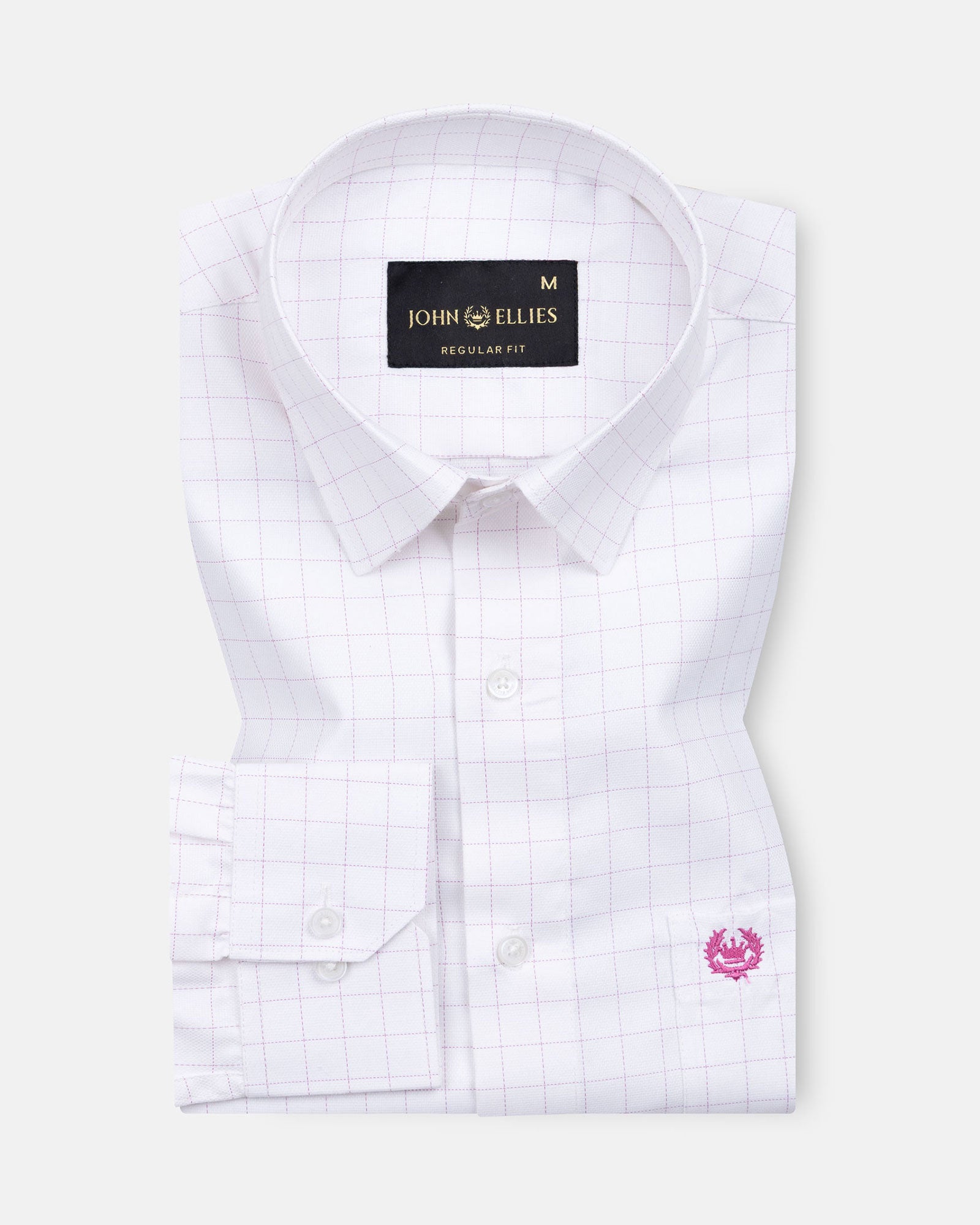 Juster Purple Check Textured Cotton Shirt - John Ellies