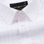 Juster Purple Check Textured Cotton Shirt - John Ellies