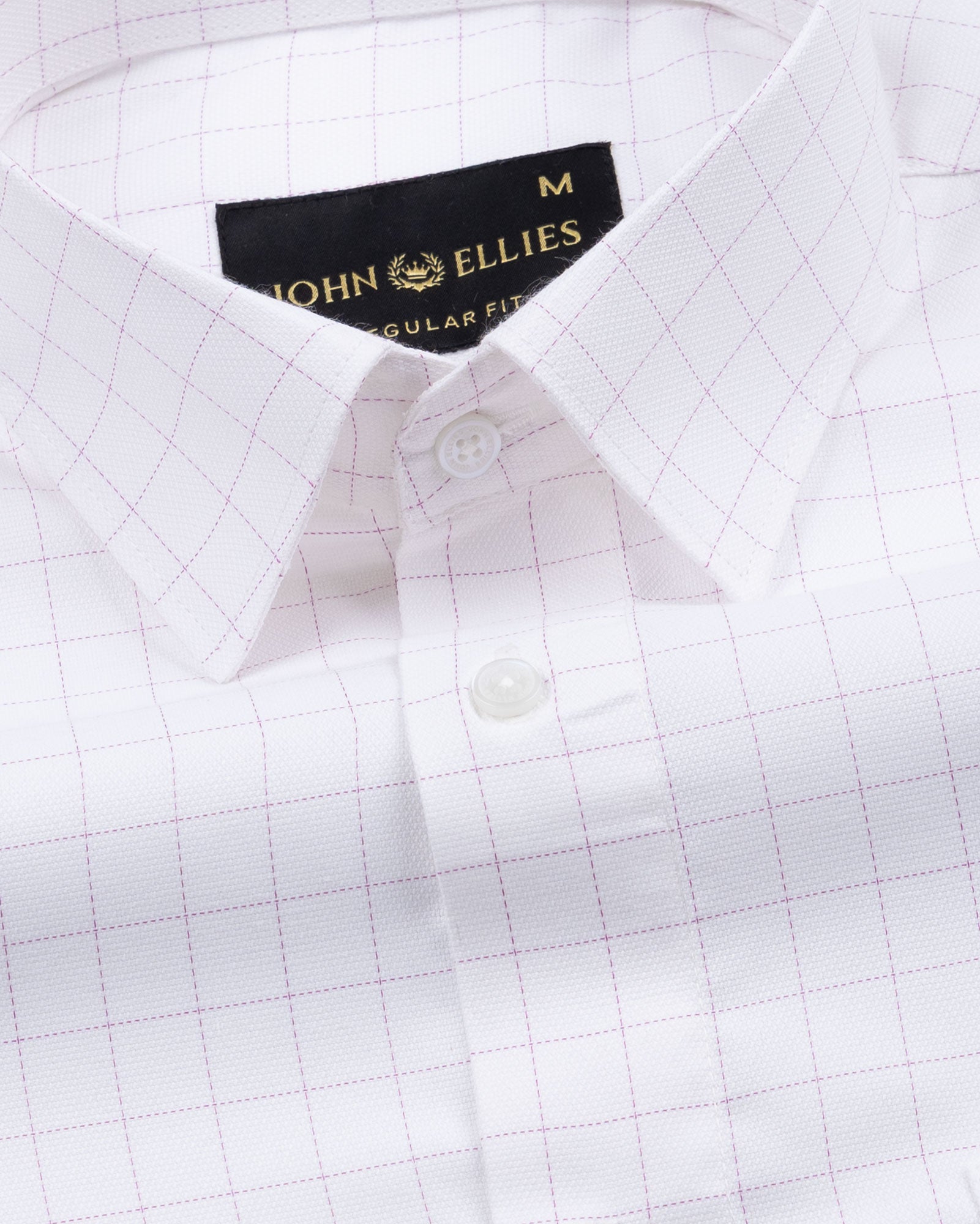 Juster Purple Check Textured Cotton Shirt - John Ellies