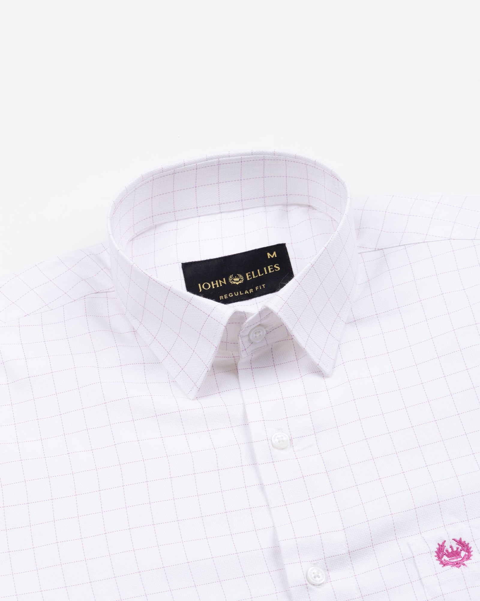 Juster Purple Check Textured Cotton Shirt - John Ellies