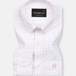 Juster Lavender Check Textured Cotton Shirt - John Ellies