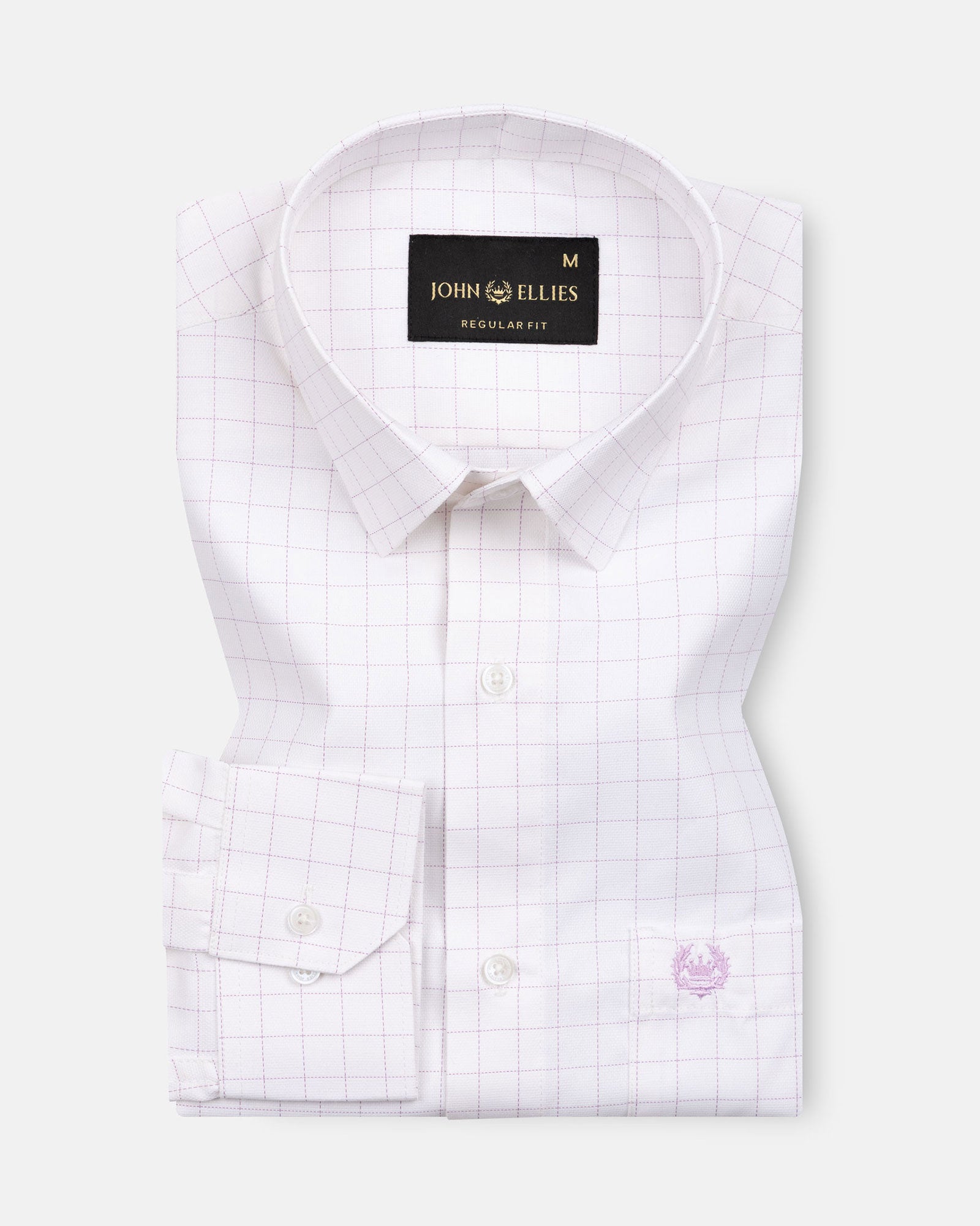 Juster Lavender Check Textured Cotton Shirt - John Ellies