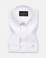 Juster Lavender Check Textured Cotton Shirt