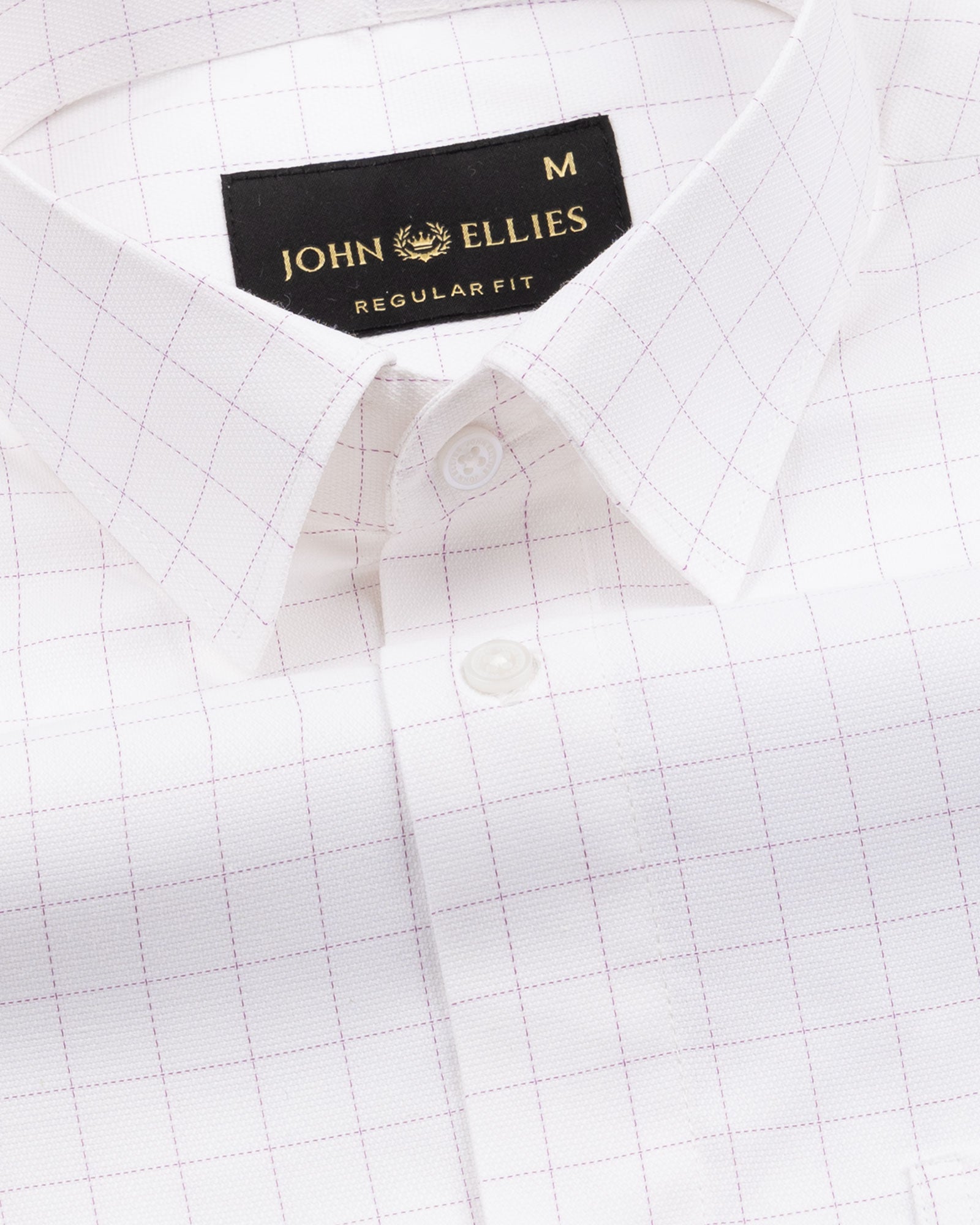 Juster Lavender Check Textured Cotton Shirt - John Ellies